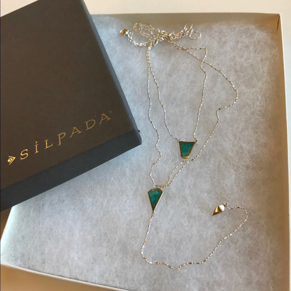 Silpada Compressed Turquoises Reversible Double-Y Necklace